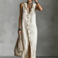 Robe Maxi Sans Manches Boutonnée à Capuche
