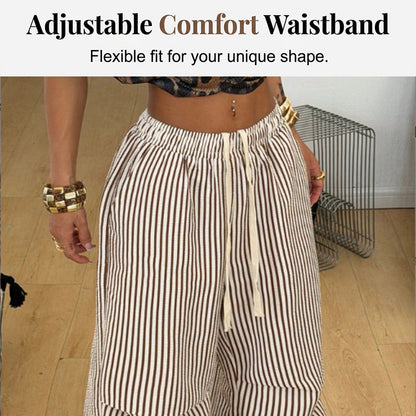 🚚 Réapprovisionnement – dépêchez-vous ! Pantalon large à rayures pour femme