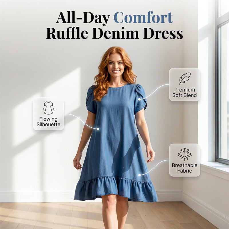 👗 Nouveauté tout juste arrivée – -50 % pour l'essayer ! ✨ Robe élégante en denim délavé – Une élégance décontractée pour tous les jours 💙