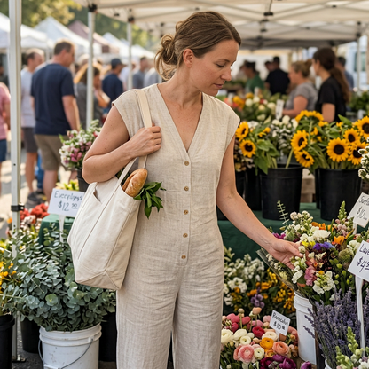 📈 N°1 des ventes – directement à -50% ! Combinaison d'été sans manches à boutons pour femme