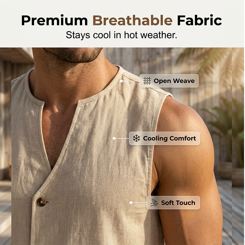 Ensemble d'été léger et respirant pour homme, débardeur et short sans manches