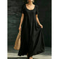Robe Longue d'Été Minimaliste à Col Dégagé