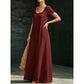 Robe Longue d'Été Minimaliste à Col Dégagé