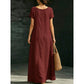 Robe Longue d'Été Minimaliste à Col Dégagé