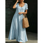 Robe Longue d'Été Minimaliste à Col Dégagé