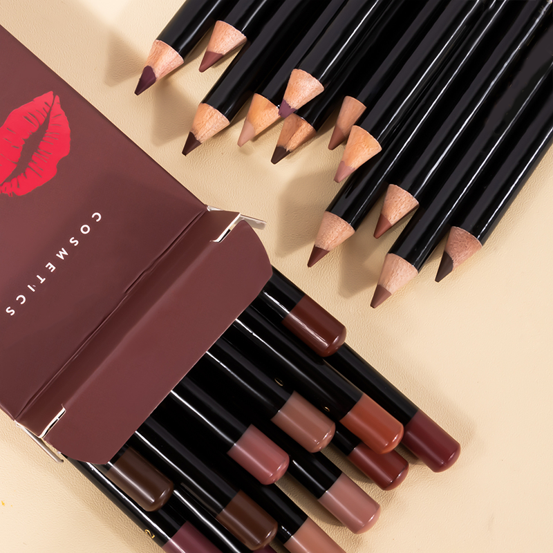 Coffret de 12 Crayons Contour des Lèvres Mats