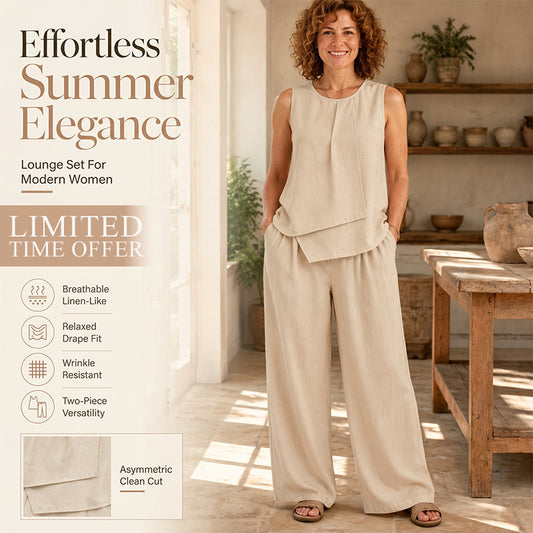 Ensemble Femme Haut Asymétrique & Pantalon Large