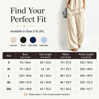 Ensemble Femme Haut Asymétrique & Pantalon Large