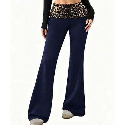 😍❤️ Pantalon de yoga taille haute pour femme, imprimé léopard, coupe légèrement évasée ☁️