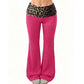 😍❤️ Pantalon de yoga taille haute pour femme, imprimé léopard, coupe légèrement évasée ☁️