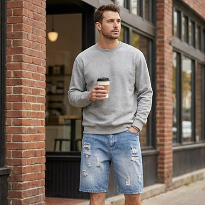🔥Nouveautés et best-sellers – Shorts en jean déchirés et vieillis pour homme