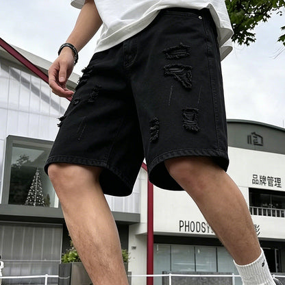 🔥Nouveautés et best-sellers – Shorts en jean déchirés et vieillis pour homme
