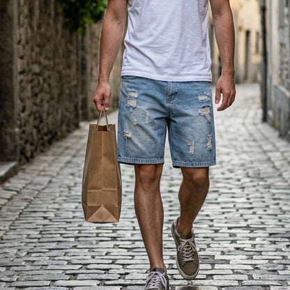 🔥Nouveautés et best-sellers – Shorts en jean déchirés et vieillis pour homme