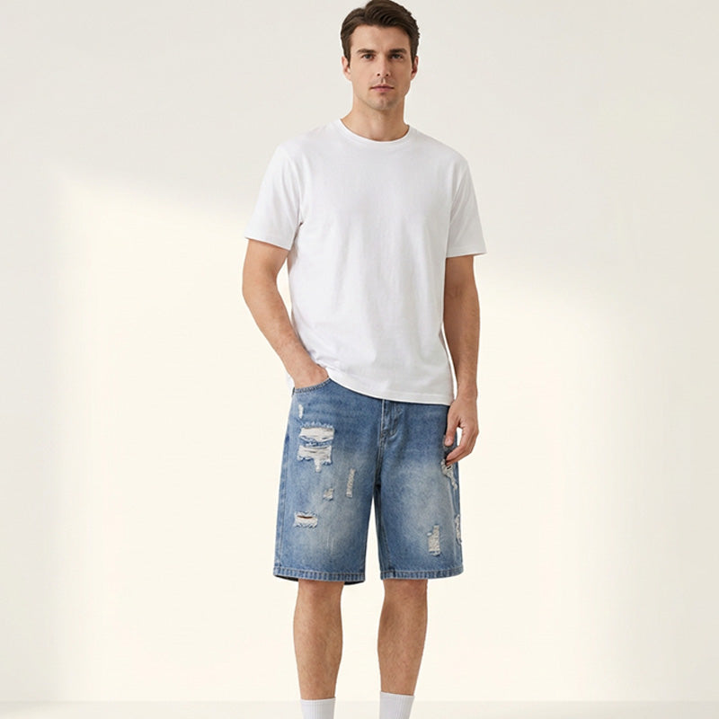 🔥Nouveautés et best-sellers – Shorts en jean déchirés et vieillis pour homme
