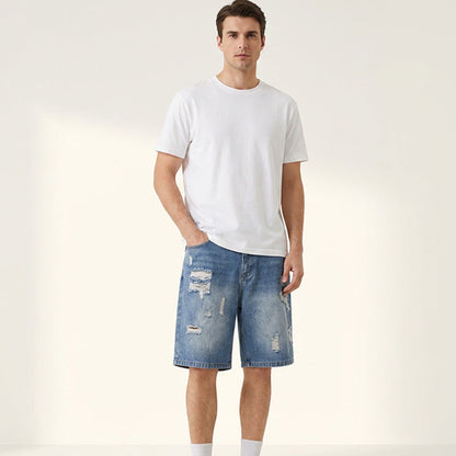 🔥Nouveautés et best-sellers – Shorts en jean déchirés et vieillis pour homme
