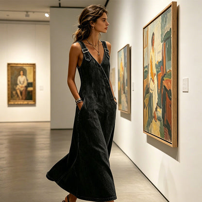 👗✨Robe en jean asymétrique à boutons pour femme – Le chic au quotidien sans effort🔥