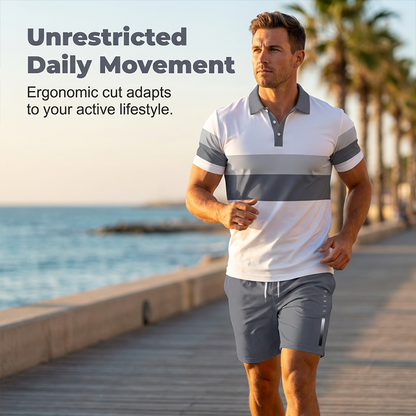 ☀️Set 2 Pièces Chemise et Short pour Homme – Confortable, Respirant et Polyvalent pour l'Été, les Loisirs et les Voyages👕🩳