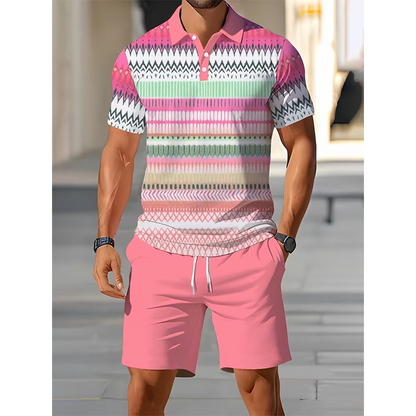 ☀️Set 2 Pièces Chemise et Short pour Homme – Confortable, Respirant et Polyvalent pour l'Été, les Loisirs et les Voyages👕🩳