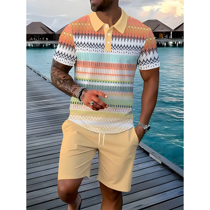 ☀️Set 2 Pièces Chemise et Short pour Homme – Confortable, Respirant et Polyvalent pour l'Été, les Loisirs et les Voyages👕🩳