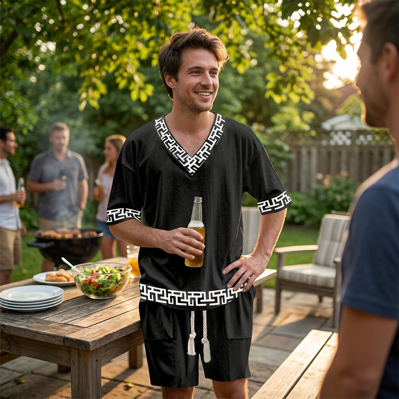 👕☀️Ensemble 2 pièces pour homme : haut décontracté et short – Confort et style sans effort 🔥