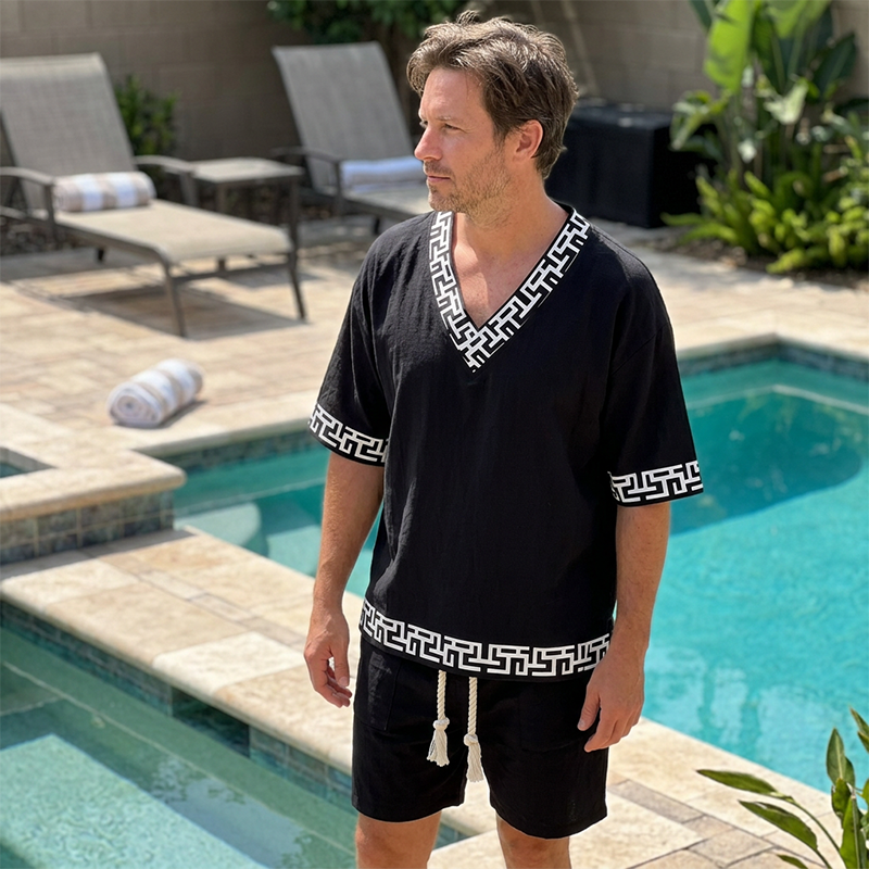 👕☀️Ensemble 2 pièces pour homme : haut décontracté et short – Confort et style sans effort 🔥