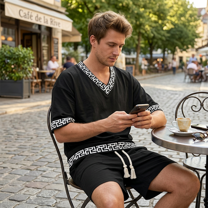 👕☀️Ensemble 2 pièces pour homme : haut décontracté et short – Confort et style sans effort 🔥