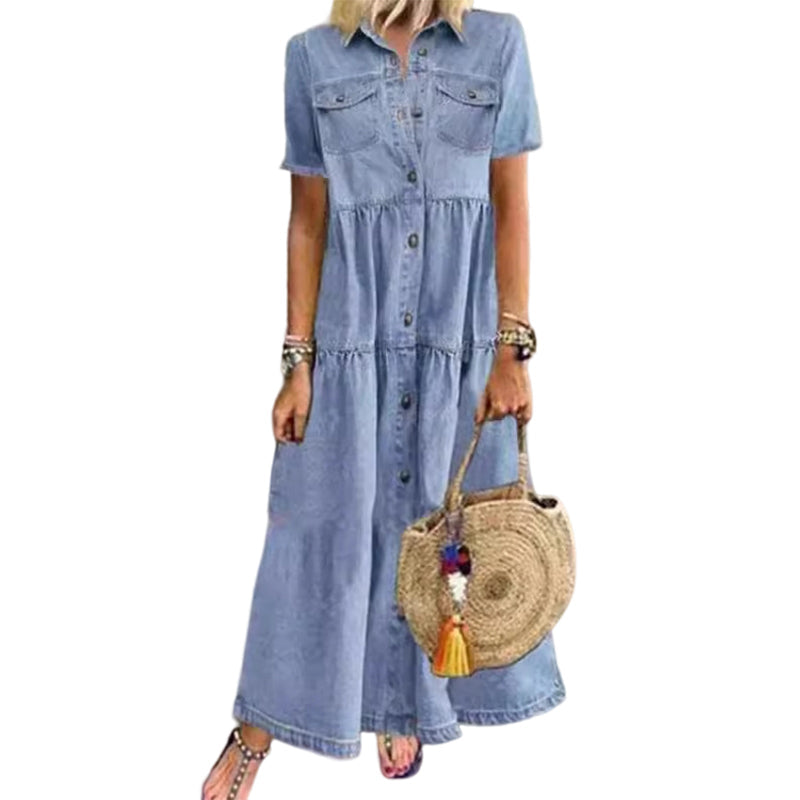 👗✨Robe longue en jean vintage pour femme – Un chic décontracté pour tous les jours🔥