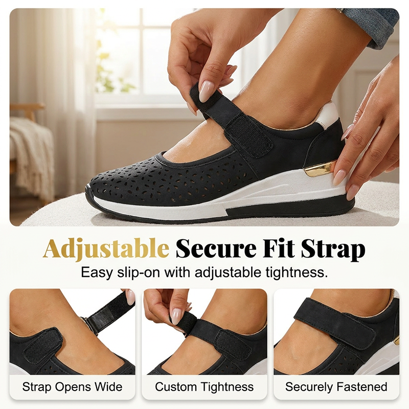 Chaussures à plateforme ajourées respirantes pour femmes