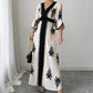 👗Women's Elegant V-Neck Print Maxi Dress