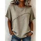 👚 OFFRE LIMITÉE -50% ! 💥 Top Été Femme à Bords Bruts – Col Rond, Coupe Décontractée, Style Tendance ✨