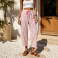 Pantalon de détente court à rayures pour femme