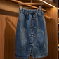 Women’s Slimming A-Line Denim Midi Skirt