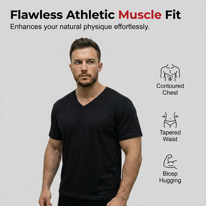👕 PROMOTION LIMITÉE -50% ! 💥 T-shirt col V classique décontracté pour homme – Coupe athlétique, respirant, conservation de la forme ✨