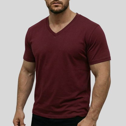 👕 PROMOTION LIMITÉE -50% ! 💥 T-shirt col V classique décontracté pour homme – Coupe athlétique, respirant, conservation de la forme ✨