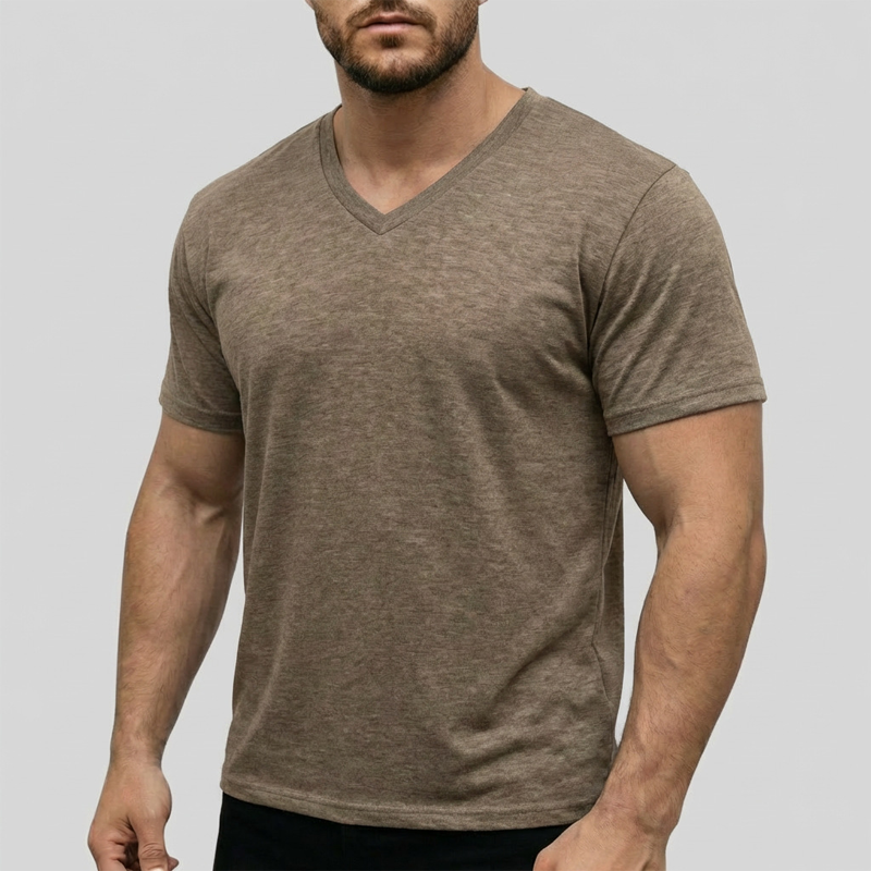👕 PROMOTION LIMITÉE -50% ! 💥 T-shirt col V classique décontracté pour homme – Coupe athlétique, respirant, conservation de la forme ✨