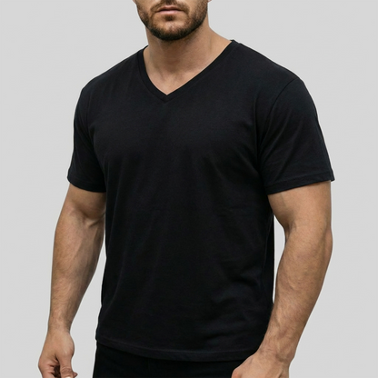 👕 PROMOTION LIMITÉE -50% ! 💥 T-shirt col V classique décontracté pour homme – Coupe athlétique, respirant, conservation de la forme ✨