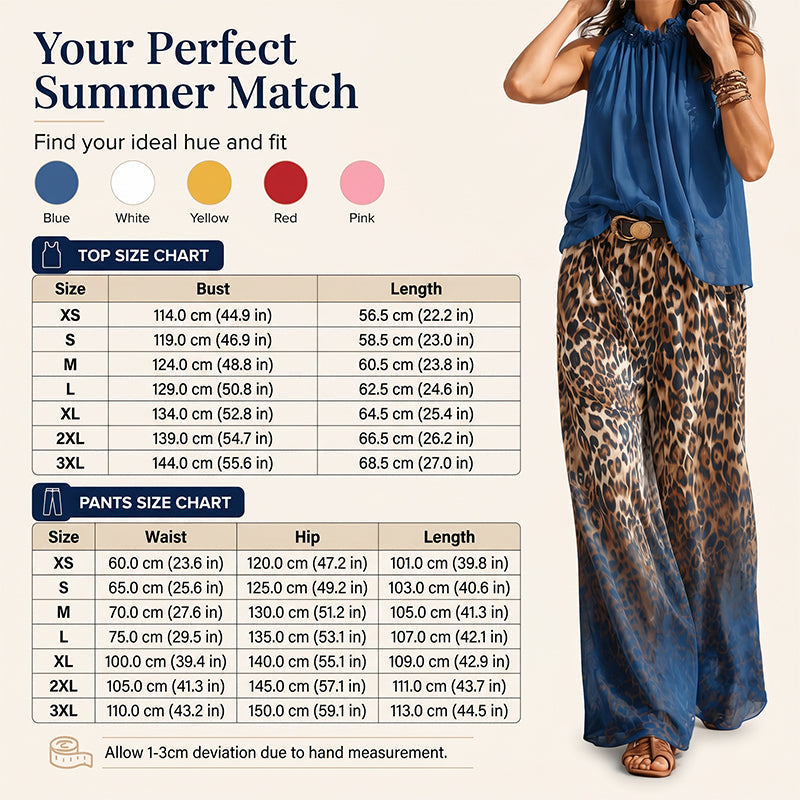 👗Ensemble femme composé d'un haut dos nu sans manches et d'un pantalon léopard – Une tenue d'été audacieuse, chic et décontractée🔥