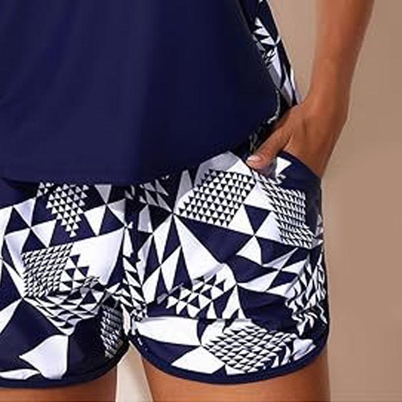 Ensemble de maillot de bain ample imprimé color-block