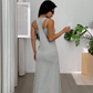 Robe longue sans manches style deux pièces avec découpes sur les côtés