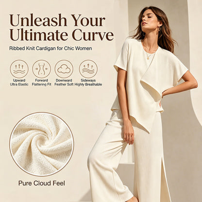 👗Ensemble composé d'un haut asymétrique et d'un pantalon large fendu pour femme – Une tenue coordonnée élégante qui ne passe pas inaperçue ✨