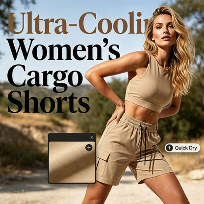🩳🔥 PROMO -50% ! Short Cargo Femme Taille Haute Élastique – Tissu Respirant Premium Anti-Transpiration, Poches Cargo Profondes Fonctionnelles, Coupe Ergonomique Sport · Noir & Kaki · S à 3XL ✨