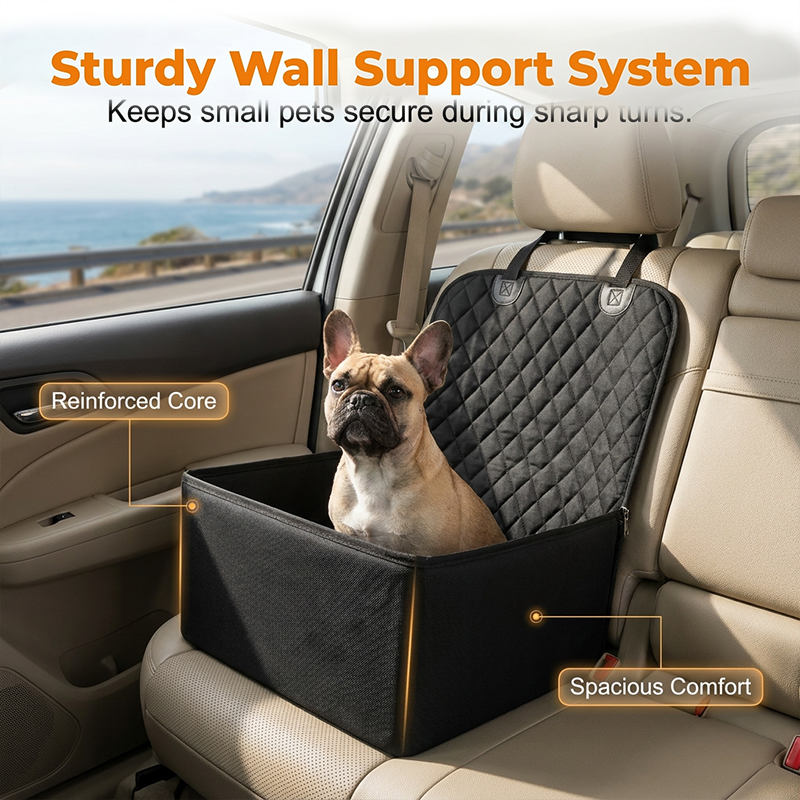 Housse de siège auto pour animaux convertible en panier rehausseur pour chien