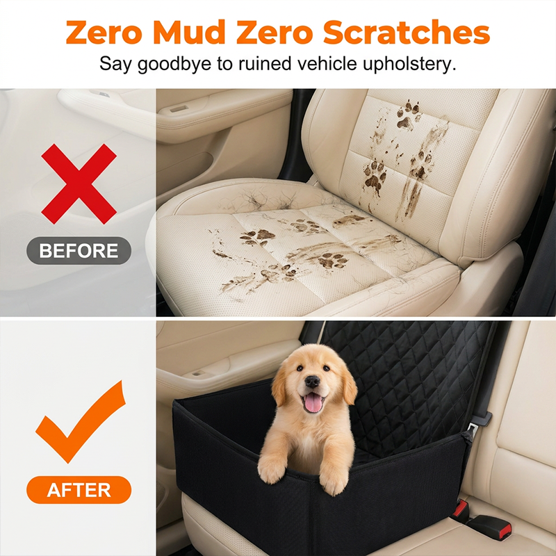 Housse de siège auto pour animaux convertible en panier rehausseur pour chien