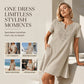 Robe-t-shirt à col en V en dentelle de style bohème pour femme