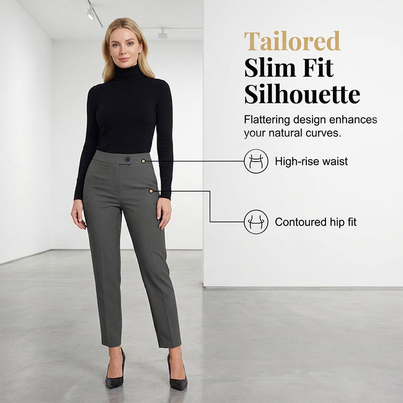 👗👜🌸 OFFRE LIMITÉE 50% DE RÉDUCTION! Pantalon Polyvalent Taille Haute Cropped – Portez-le avec Blazer ou Tee-Shirt, Plis Devant Avantageux – Un Indispensable de la Garde-Robe pour Toutes les Saisons 🍂🌿