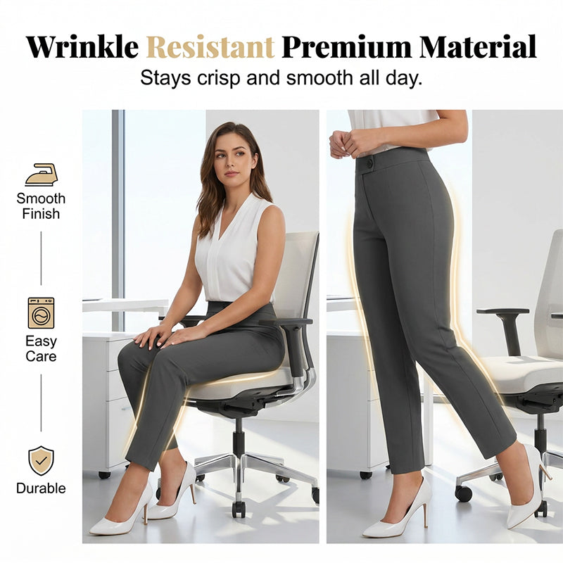 👗👜🌸 OFFRE LIMITÉE 50% DE RÉDUCTION! Pantalon Polyvalent Taille Haute Cropped – Portez-le avec Blazer ou Tee-Shirt, Plis Devant Avantageux – Un Indispensable de la Garde-Robe pour Toutes les Saisons 🍂🌿