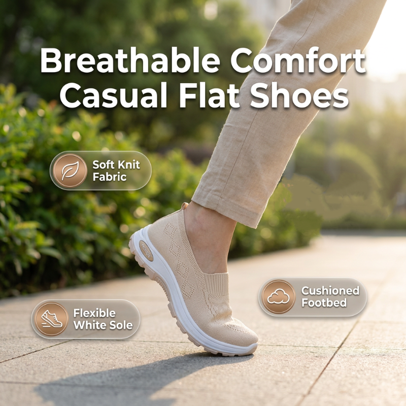 Chaussures plates respirantes et confortables pour femmes