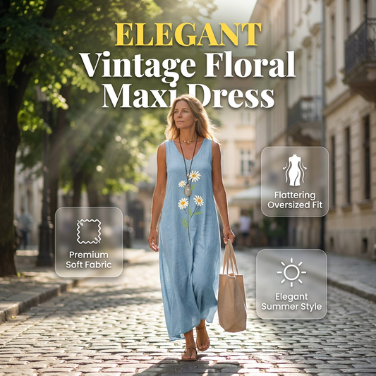 🌼🔥 PROMO -50% ! Robe Été Femme Sans Manches Imprimé Marguerite Vintage – Col V Élégant Féminité, Coton-Lin Respirant Doux Confort Maximal, Polyvalente Plage Garden-Party Ville · 5 Coloris · S à 4XL ✨
