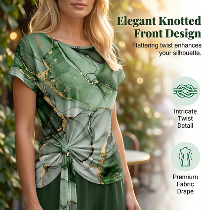 Ensemble deux pièces imprimé élégant pour femme, respirant et confortable 🌿