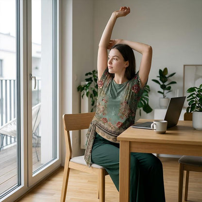 Ensemble deux pièces imprimé élégant pour femme, respirant et confortable 🌿